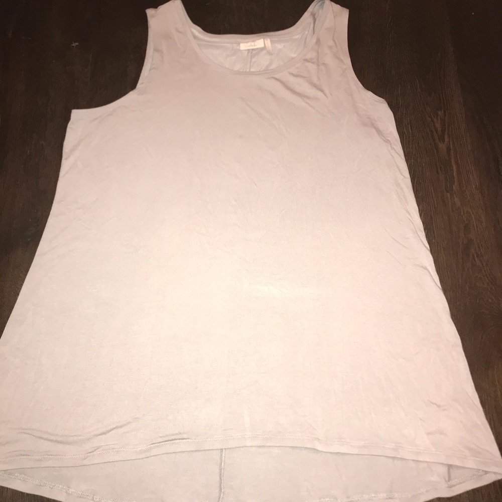 LOGO Layers used ladies tank top; light gray